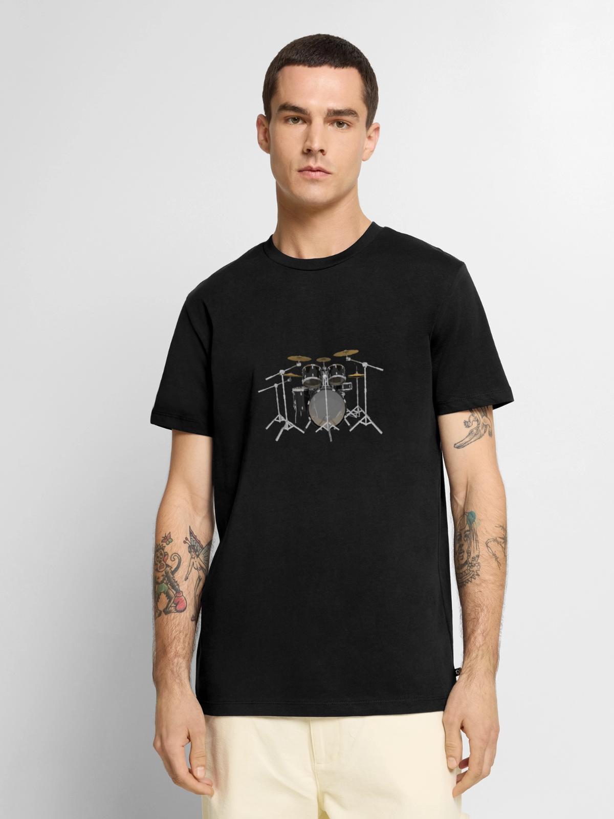 Black Drum Kit - Men's Premium T-Shirt - black - Front - Nico (187cm)