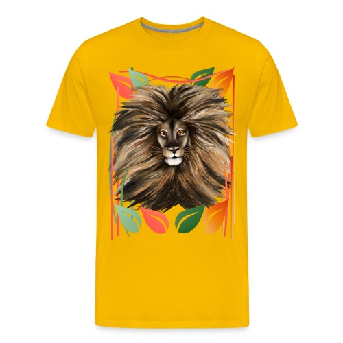 Big Cat and Colorful Jungle - Men's Premium T-Shirt