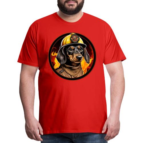 Firefighter Dachshund - Men's Premium T-Shirt
