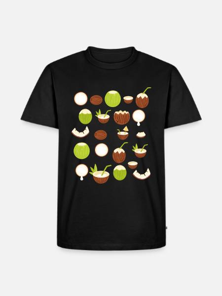 Retro Coconut Design - Men's Premium T-Shirt - black