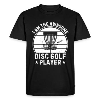 Disc Golfing I am the awesome disc golf player - Men's Premium T-Shirt - black - Front - Nico (187cm)