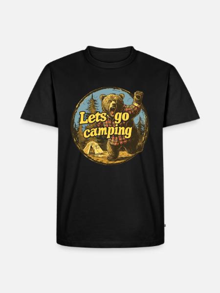 Lets Go Camping Bear - Men's Premium T-Shirt - black