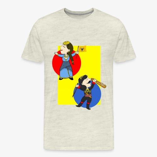 Cartoon - Pontios/lyra & Pontia/flag - Men's Premium T-Shirt