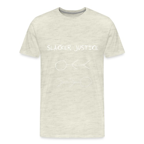 SLACKER JUSTICE stickman shirt white new png - Men's Premium T-Shirt