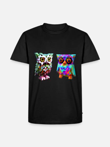Polygon owls - Men's Premium T-Shirt - black