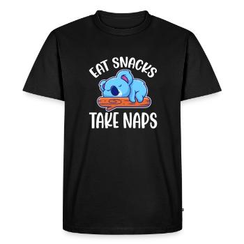 Eat Snacks Take Naps, Koala - Men's Premium T-Shirt - black - Front - Nico (187cm)