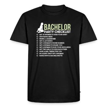 Bachelor Party Checklist - Men's Premium T-Shirt - black - Front - Nico (187cm)