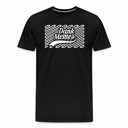 Dank Memes Striped Logo - Men's Premium T-Shirt