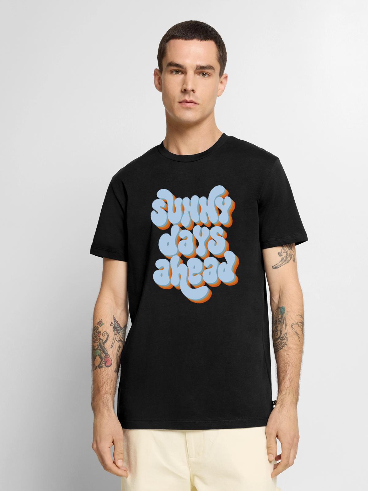 Sunny Days Ahead Retro 3D Typography Design - Men's Premium T-Shirt - black - Front - Nico (187cm)