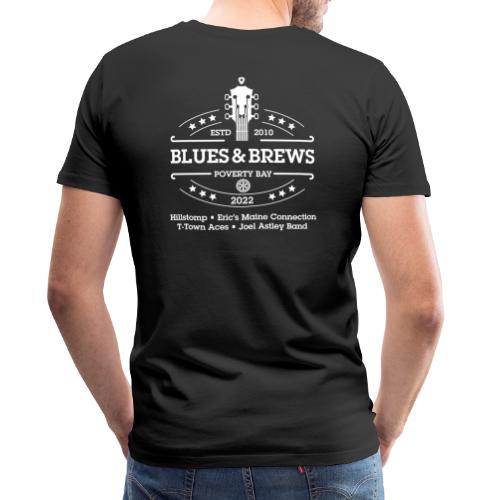 2022 Blues & Brews WHITE Guitar 2 logos - Men's Premium T-Shirt