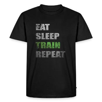 Eat Sleep Train Repeat - Men's Premium T-Shirt - black - Front - Nico (187cm)