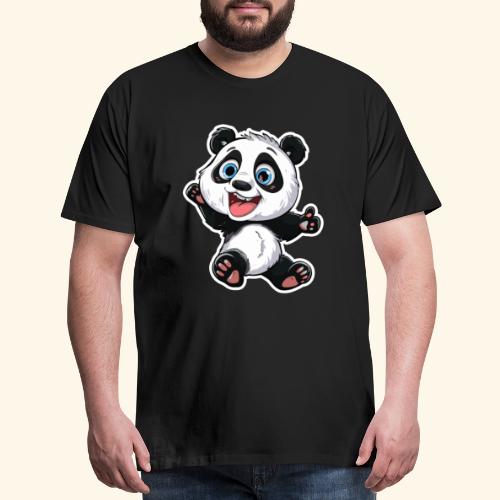 Exuberant Panda Buddy Sticker - Men's Premium T-Shirt