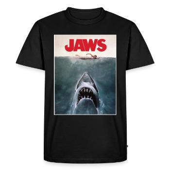 Jaws Movie Poster Logo - Men's Premium T-Shirt - black - Front - Nico (187cm)