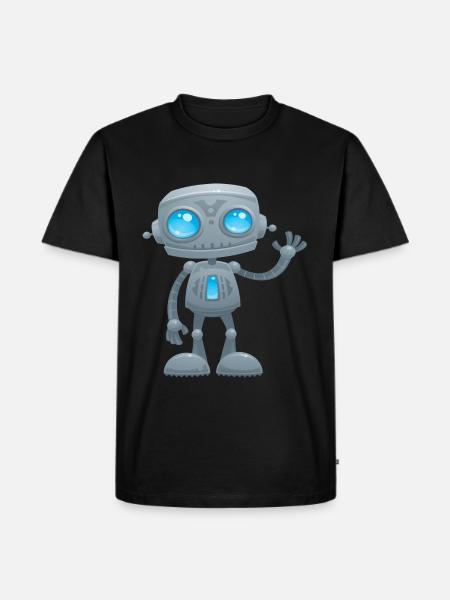 Waving Robot - Men's Premium T-Shirt - black