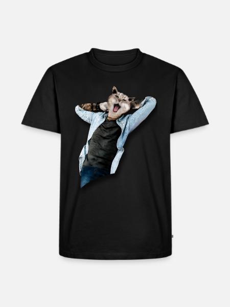 Funny Cat - Men's Premium T-Shirt - black