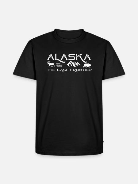 Rustic Alaska The Last Frontier Alaskan Outdoors - Men's Premium T-Shirt - black
