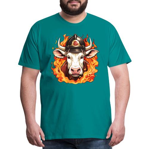 Firefighter cow - Men's Premium T-Shirt