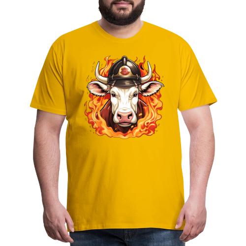 Firefighter cow - Men's Premium T-Shirt
