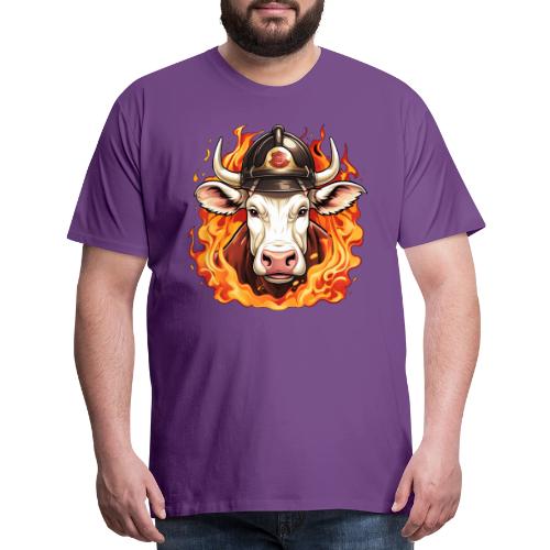 Firefighter cow - Men's Premium T-Shirt