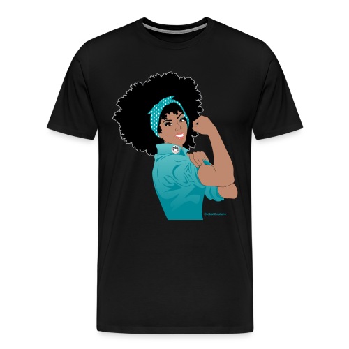 GlobalCouture WeCanDoIt TEAL Girl RGB png - Men's Premium T-Shirt