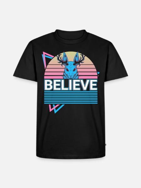 Jackalope Retro Cryptid Cryptozoology - Men's Premium T-Shirt - black