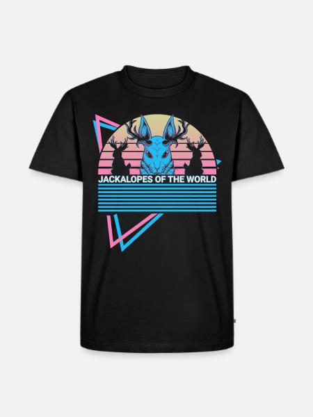 Jackalope Retro Cryptid - Men's Premium T-Shirt - black