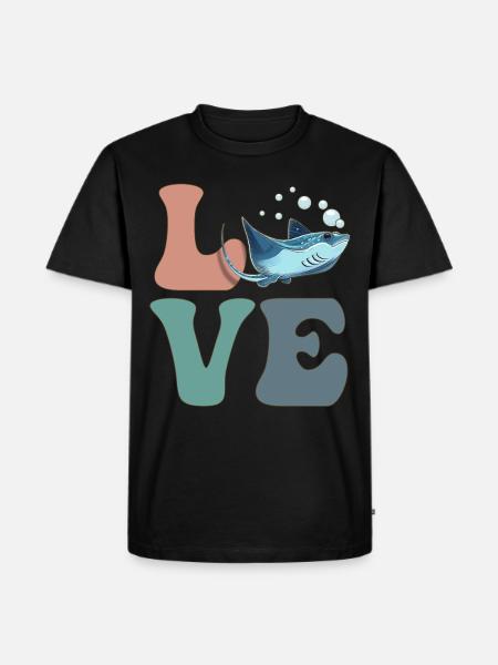 LOVE Stingray Manta Ray - Men's Premium T-Shirt - black