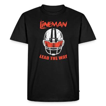 Linemen lead the way Lineman And Athlete Gift - Men's Premium T-Shirt - black - Front - Nico (187cm)