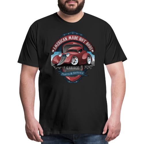 American Hot Rods Garage Vintage Car Sign Cartoon - Men's Premium T-Shirt