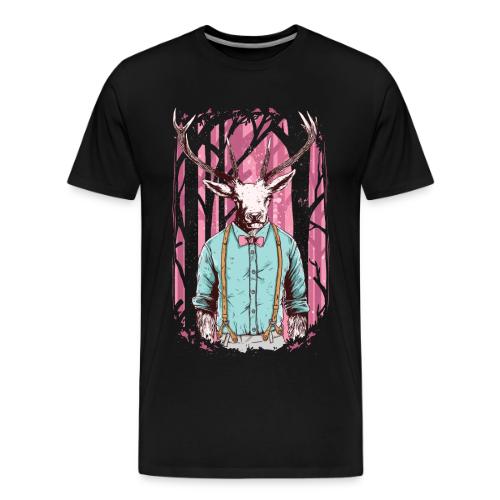 Fashion Deer with Bow Tie - Men's Premium T-Shirt