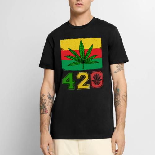 Farcical 420 Herb Flag Weed Marijuana Design - Men's Premium T-Shirt