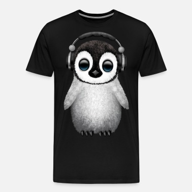 Cute Baby Penguin Dj Wearing Headphones' Men's T-Shirt | Spreadshirt