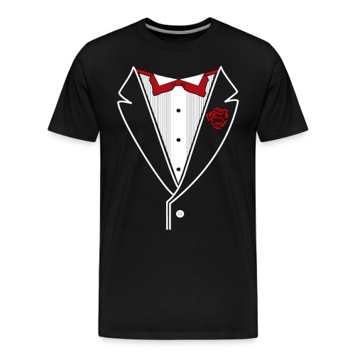 Tuxedo with Red bow tie - Men's Premium T-Shirt