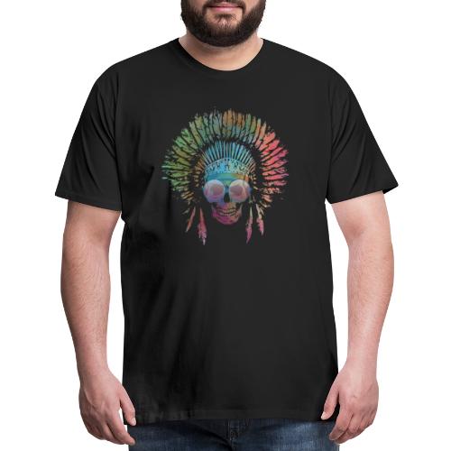 Chief Skull Watercolor - Men's Premium T-Shirt