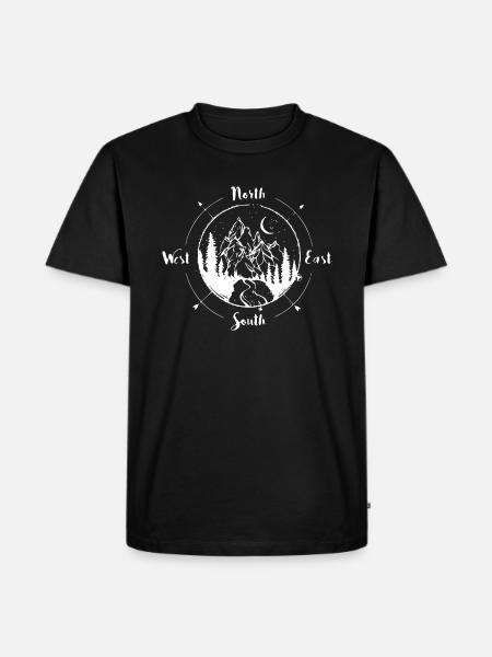 Mountain with compass - Men's Premium T-Shirt - black