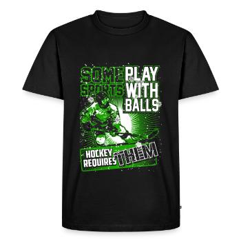 Hockey - Play with balls - Men's Premium T-Shirt - black - Front - Nico (187cm)