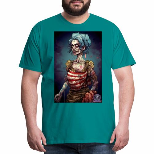 Patriotic Undead Zombie Caricature Girl #20 - Men's Premium T-Shirt
