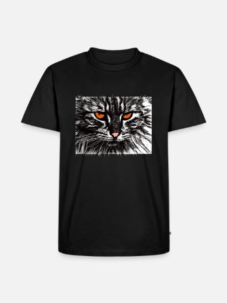 funny cat face - Men's Premium T-Shirt - black