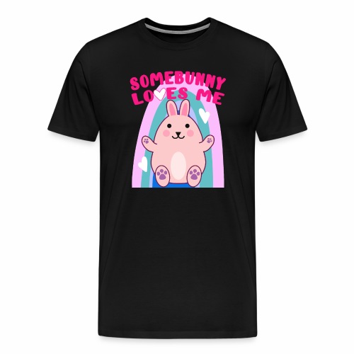 Easter Bunny Rabbit Rainbow Hearts Kawaii Anime LG - Men's Premium T-Shirt