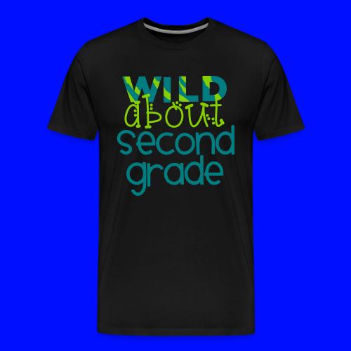 Wild About Second Grade Funky Teacher T-shirt - Men's Premium T-Shirt