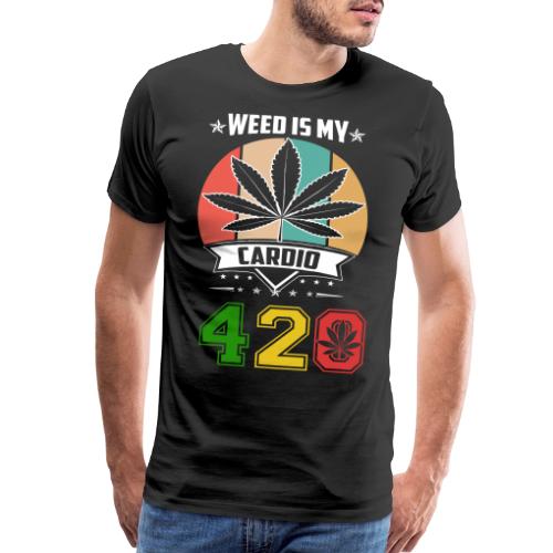 Quick Witted 420 My Cardio Herb Weed Marijuana - Men's Premium T-Shirt