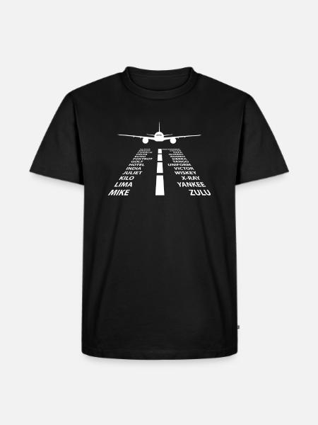 Phonetic Alphabet Pilot Airplane - Men's Premium T-Shirt - black