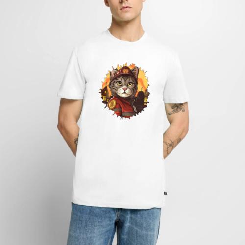 Firefighter cat - Men's Premium T-Shirt