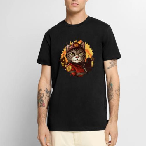 Firefighter cat - Men's Premium T-Shirt