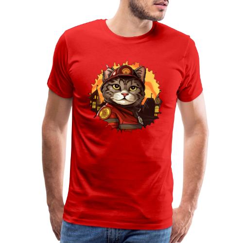 Firefighter cat - Men's Premium T-Shirt