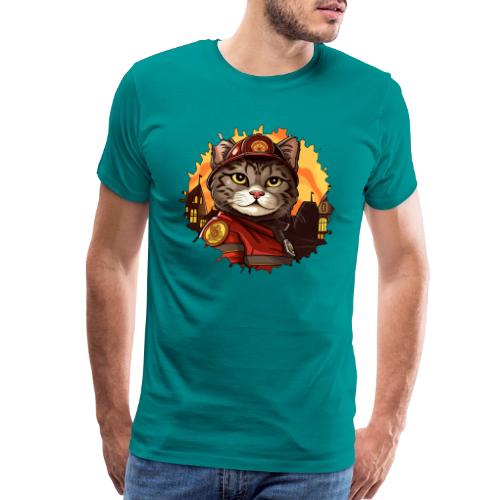 Firefighter cat - Men's Premium T-Shirt