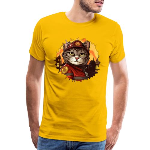 Firefighter cat - Men's Premium T-Shirt