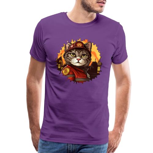Firefighter cat - Men's Premium T-Shirt