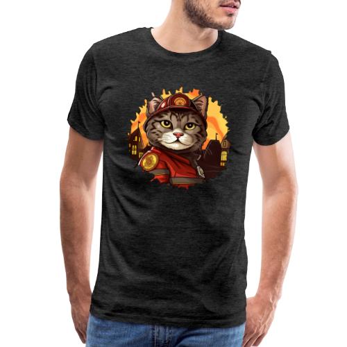 Firefighter cat - Men's Premium T-Shirt