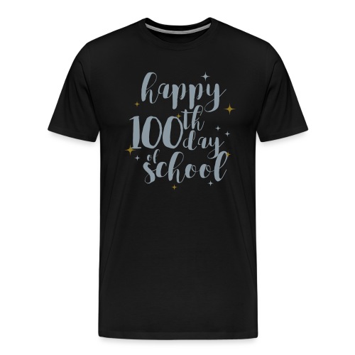 Metallic Happy 100th Day of School Glitter Teacher - Men's Premium T-Shirt